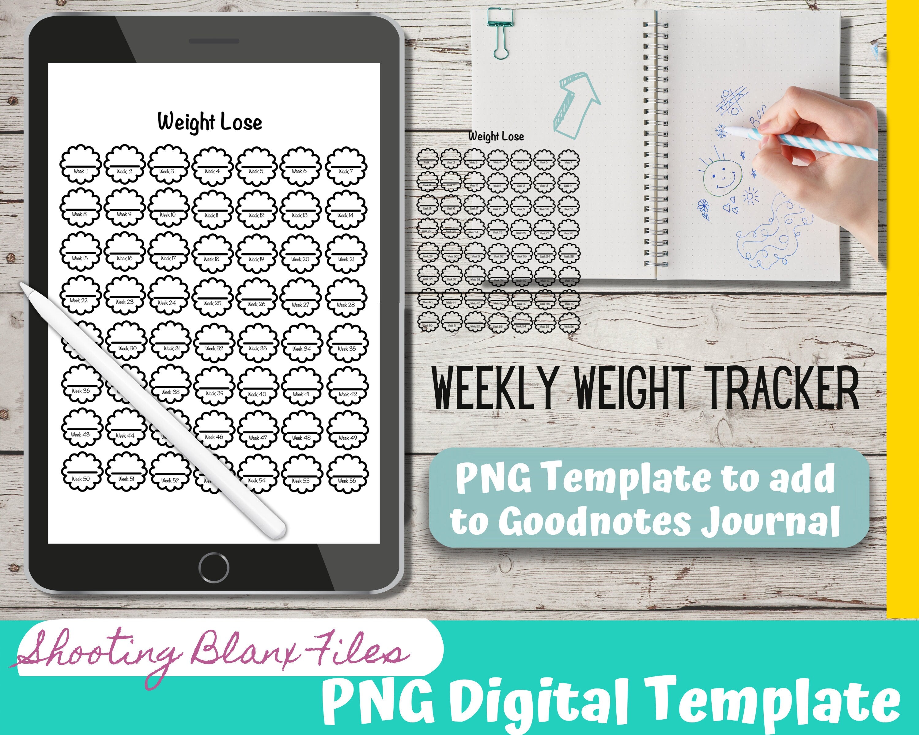 Weekly Weight loss Tracker / year at a glance tracker / Weight loss / –  CCCreationz